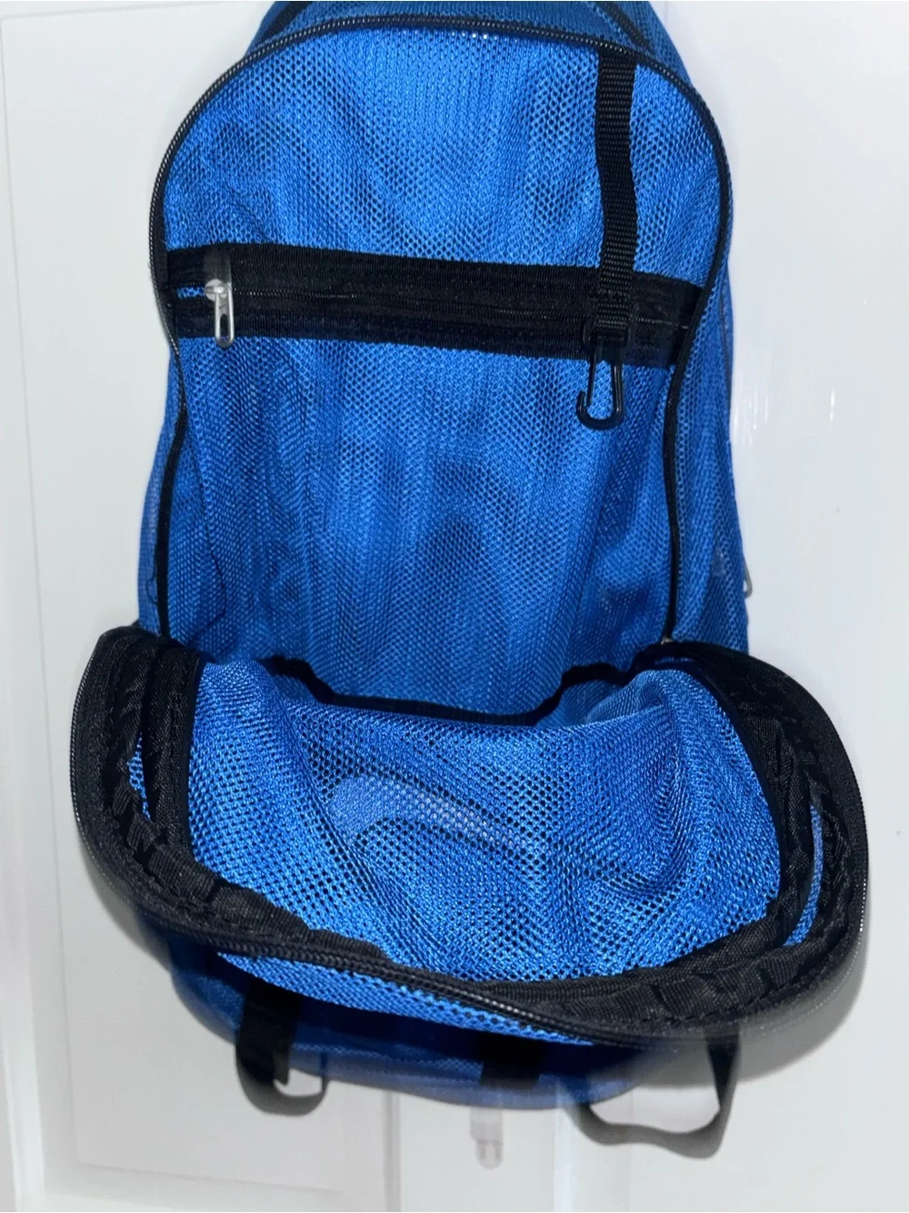 Nike Blue Mesh Backpack Black Straps Gym Swim Camp Sports Bag -Machine Washable